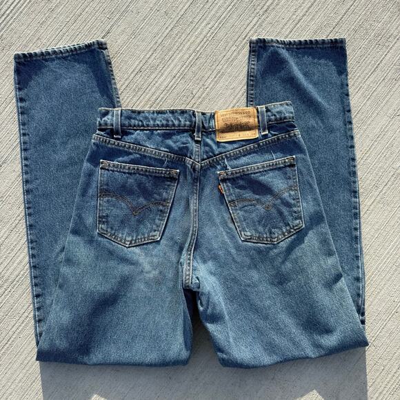Vintage 90s Levi's 550 Relaxed Fit 32x34 Orange Tab Straight Leg Blue Jeans - Picture 1 of 11